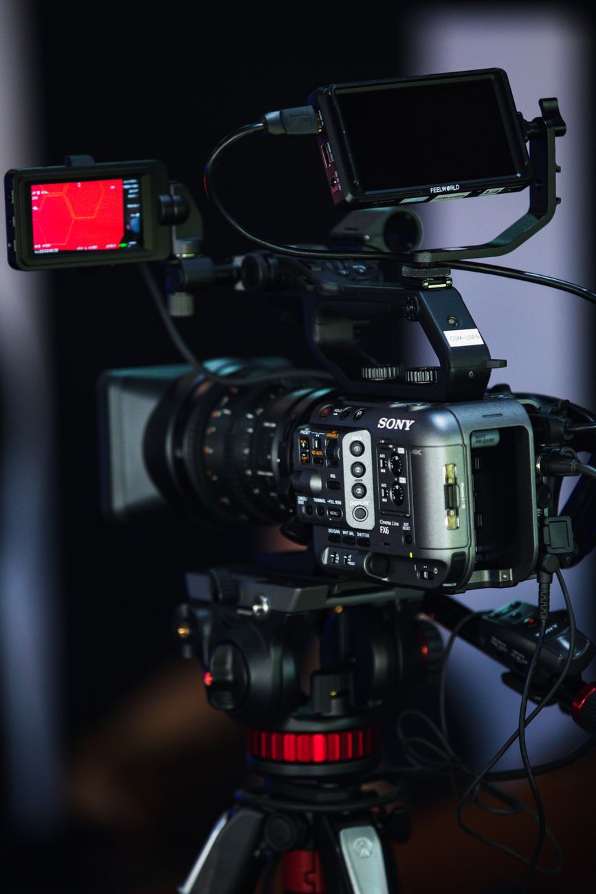 Television studio camera recording screen layout