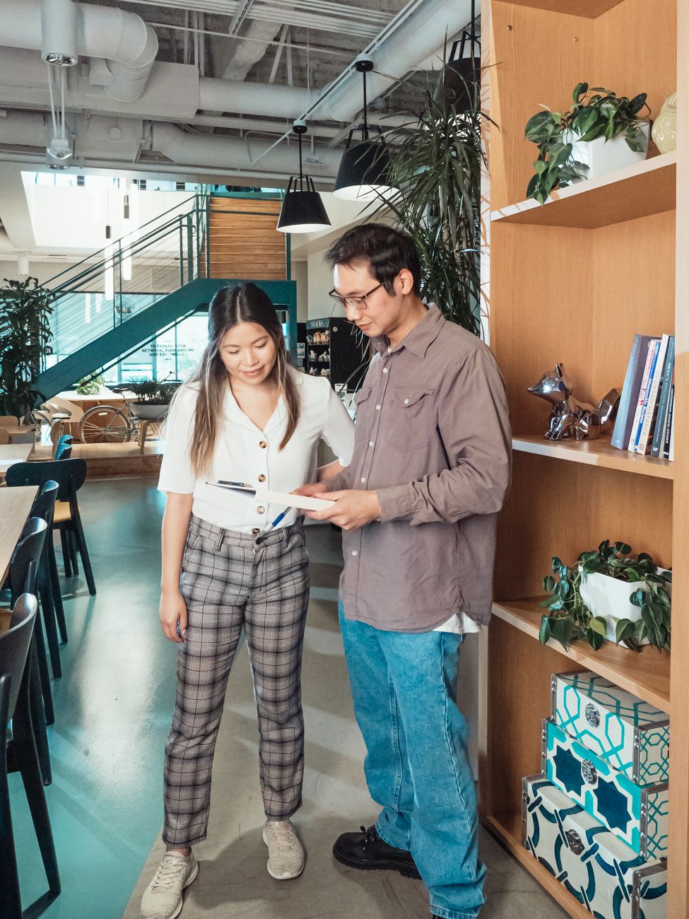 Team working in modern creative workspace environment
